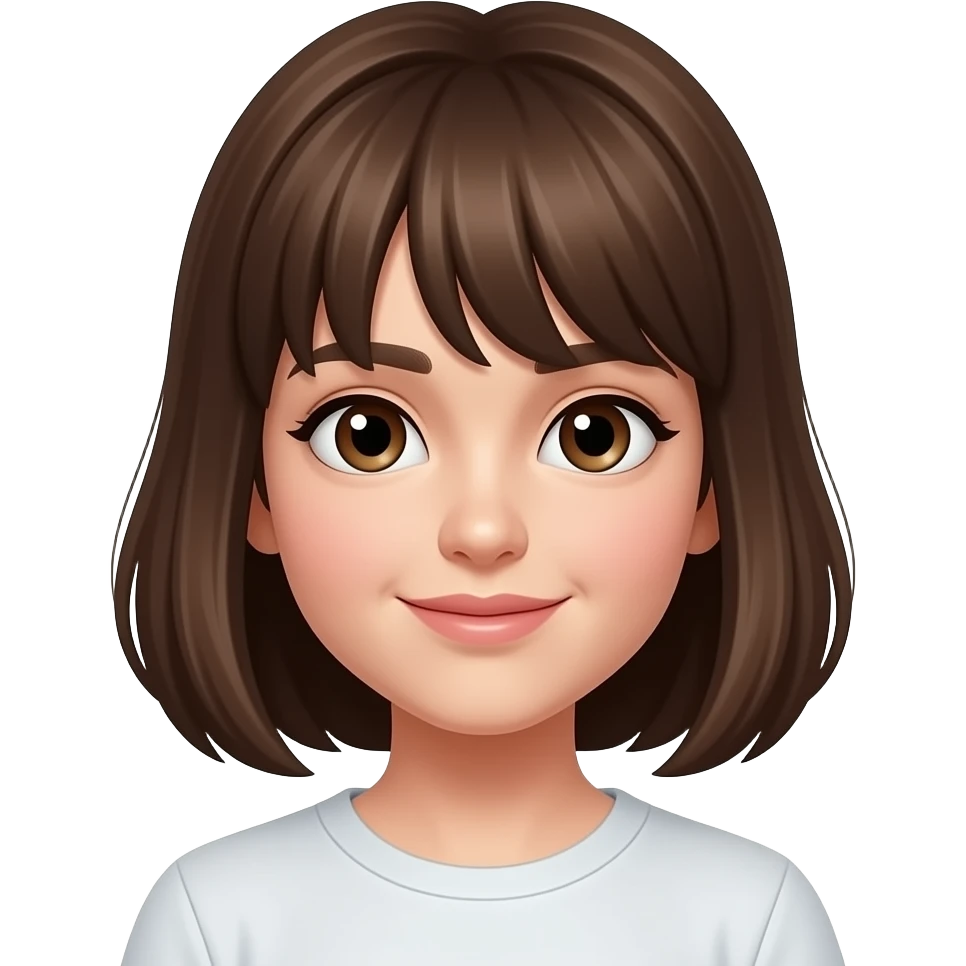 brunette bangs emoji