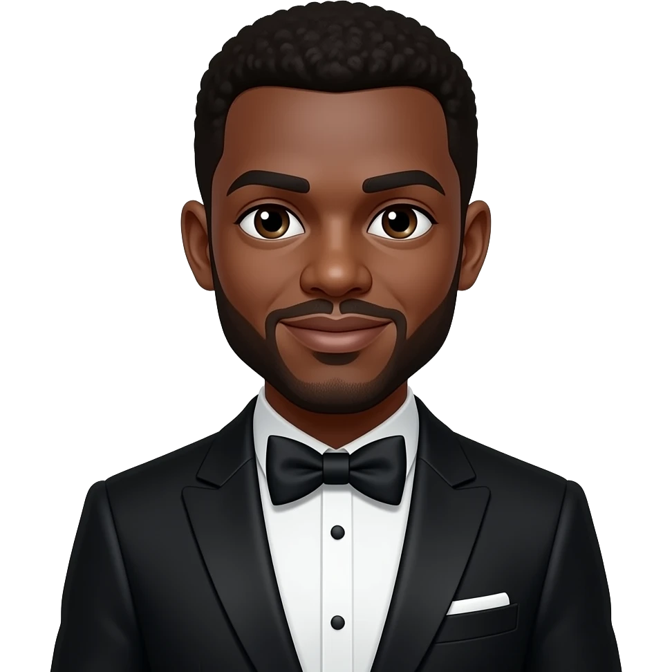 afro man with tuxedos emoji