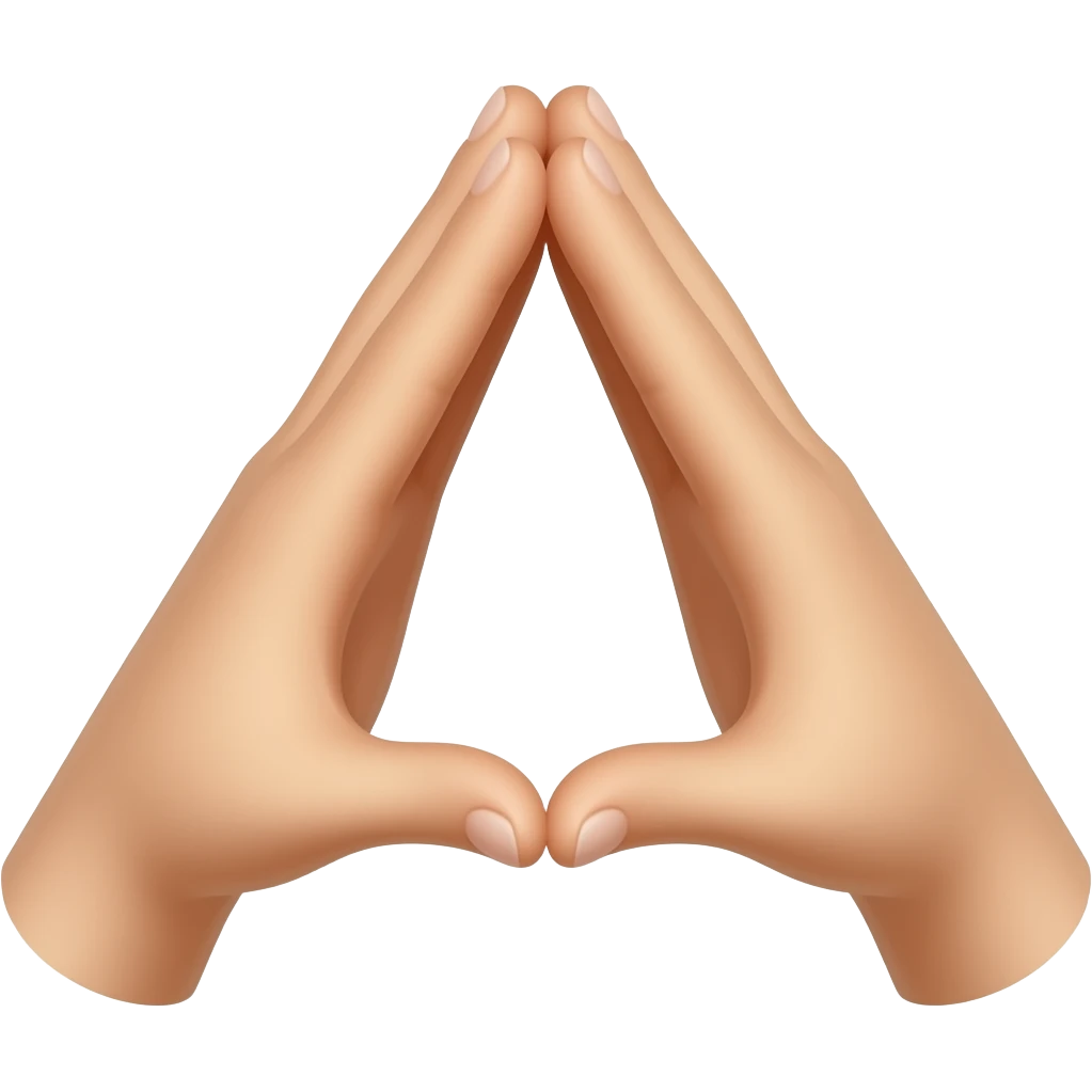 Two hands form a triangle emoji