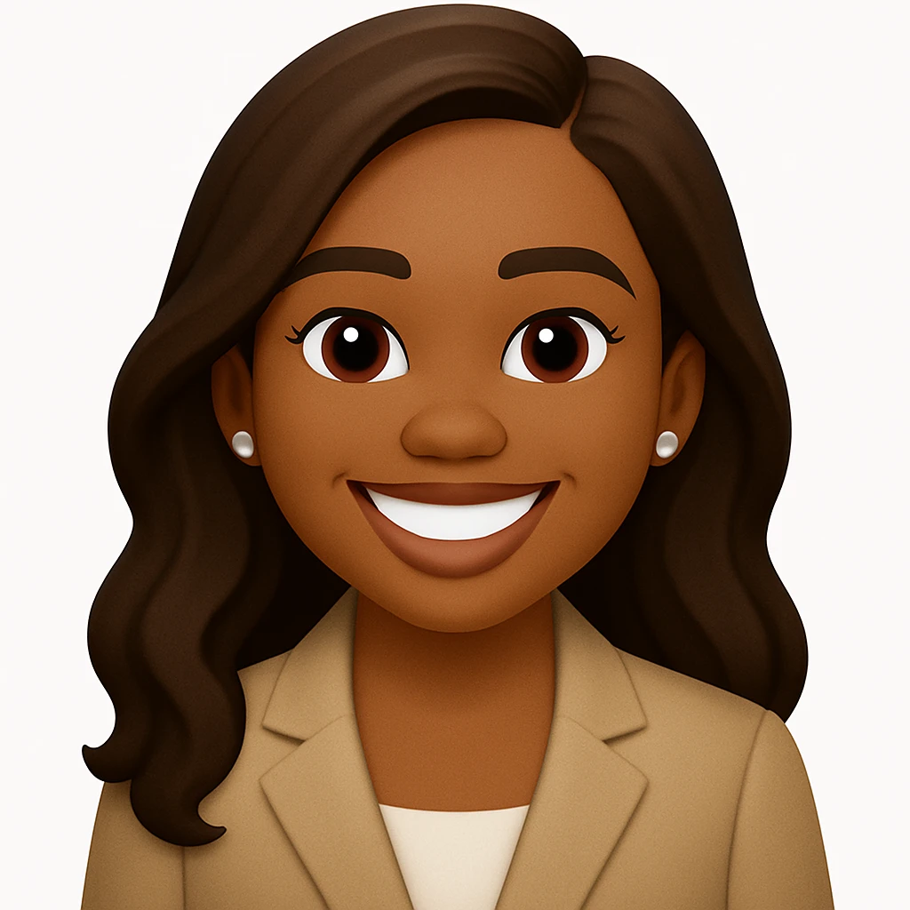 turn the second man in emoji style of the 1st image, match the facial features and match dressing style of the 2nd image, she is wearing suit emoji