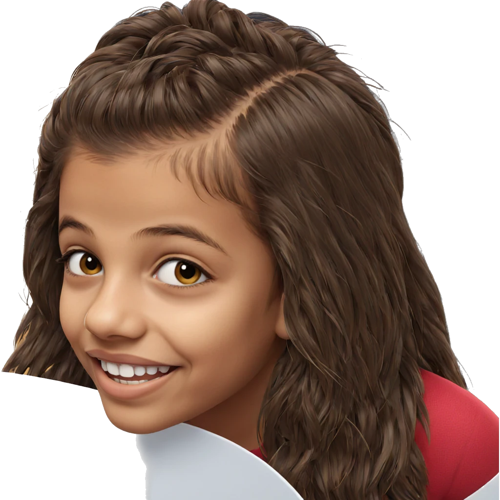 smiling girl with brown hair emoji