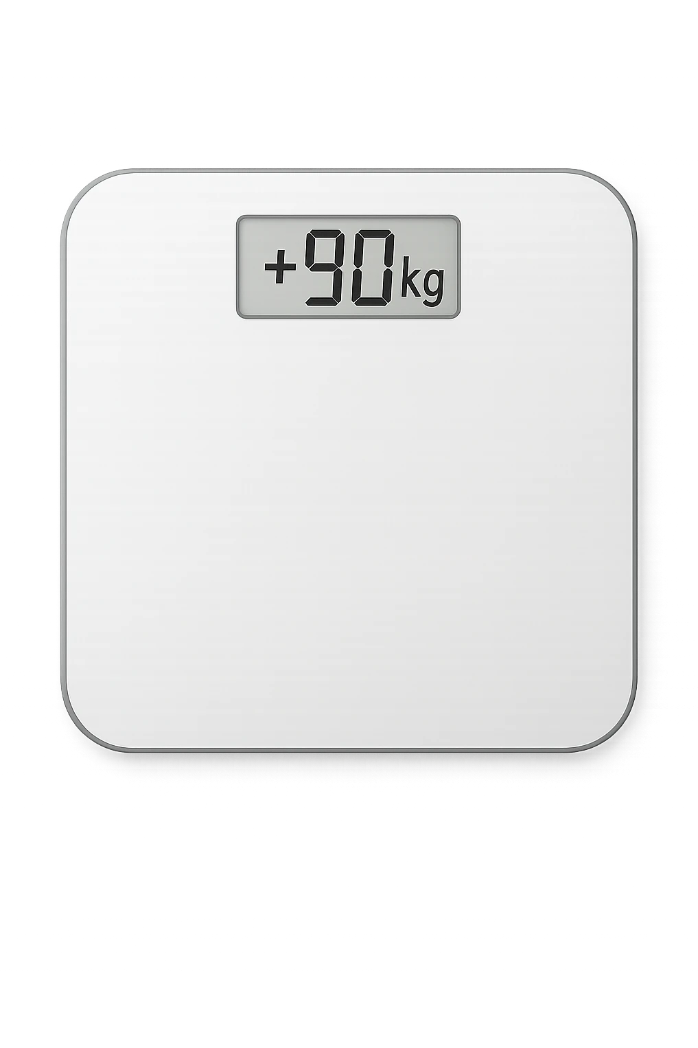 Bilancia pesa persone con scritto +90kg emoji