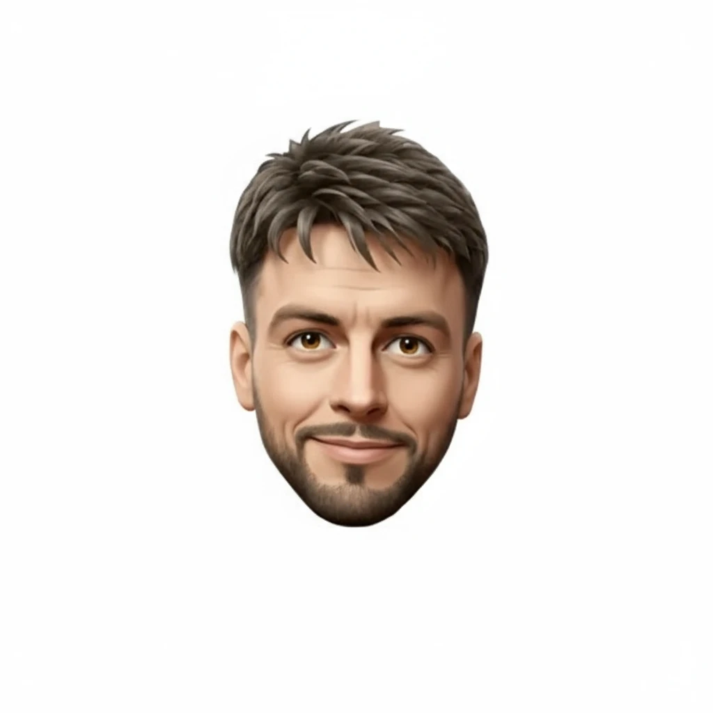 нарисуй этого человека со счастливым, отдохнувшим расслабленным лицом  без фона emoji