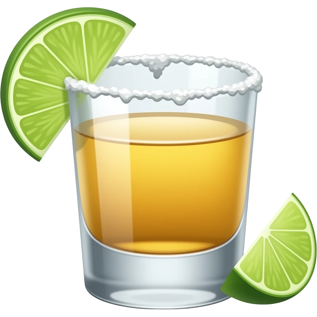 salted rim, shot of tequila with lime emoji