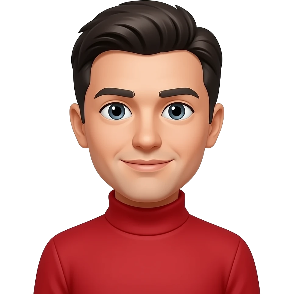Red turtleneck looks good emoji