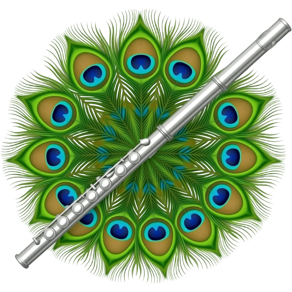 Peacock feather with in middle fluet emoji