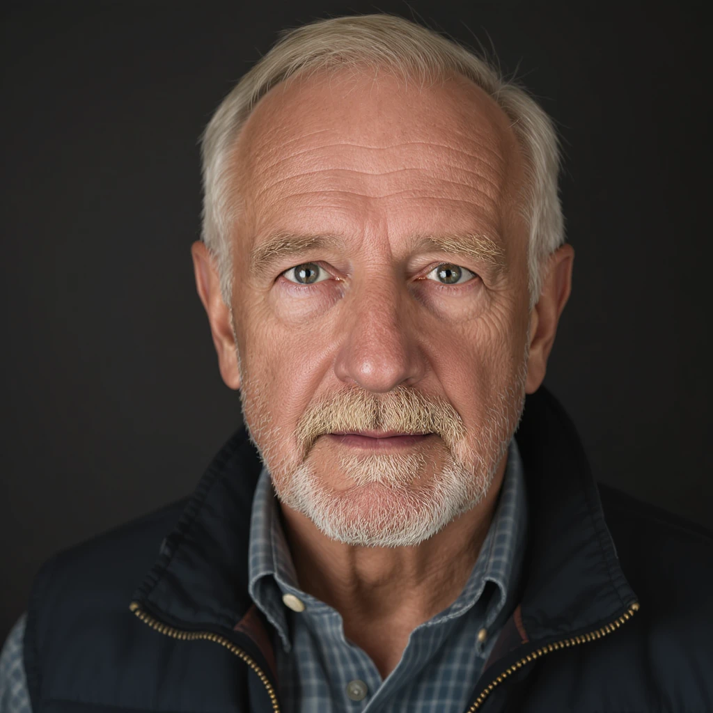 realistic old man portrait, detailed, lifelike emoji