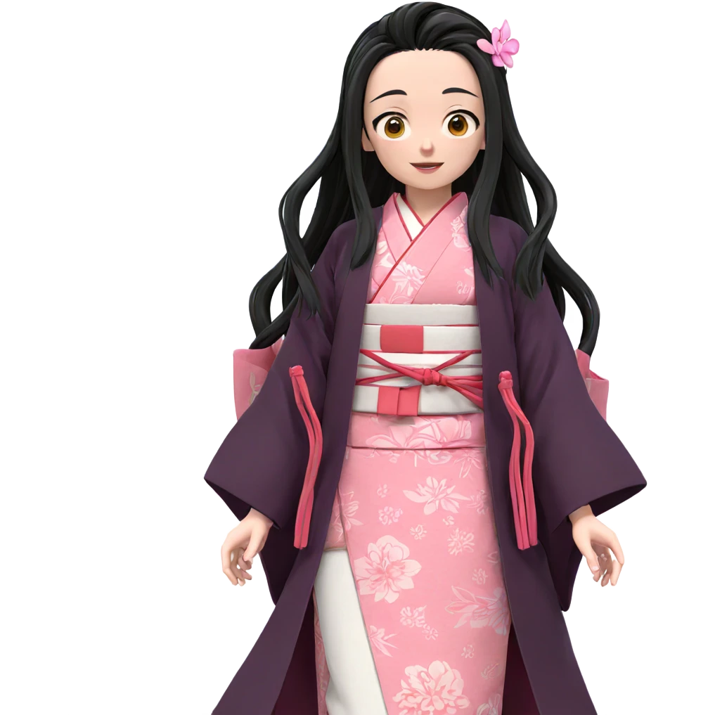 nezuko in pink kimono emoji