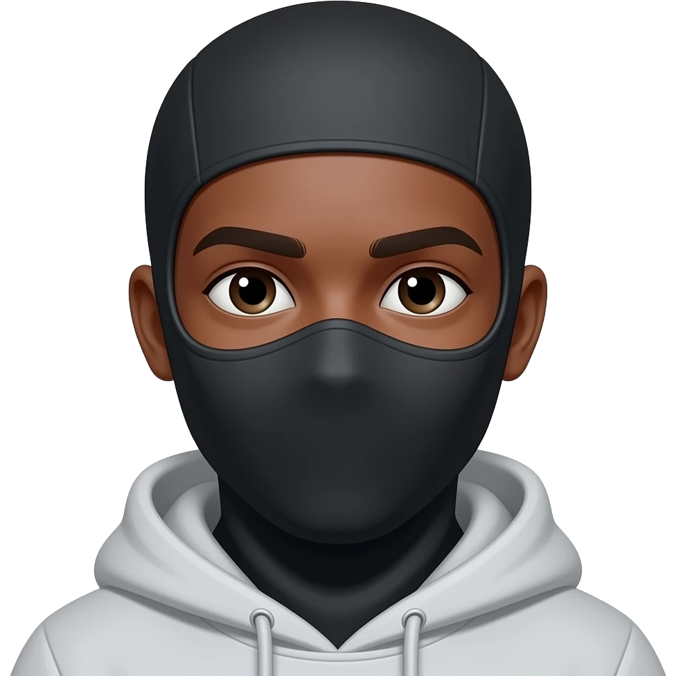 Black boy Wearing a balaclava emoji