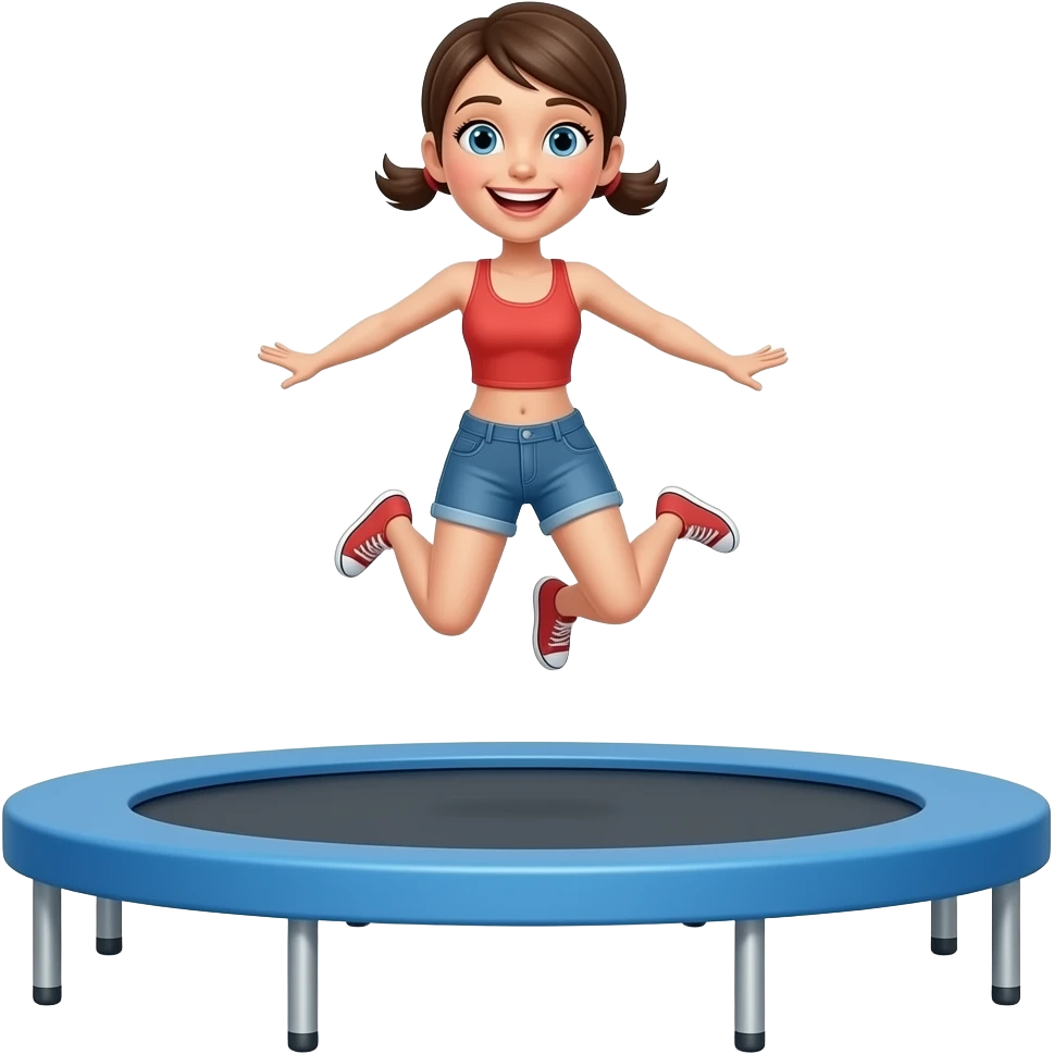 Woman jumping on trampoline emoji
