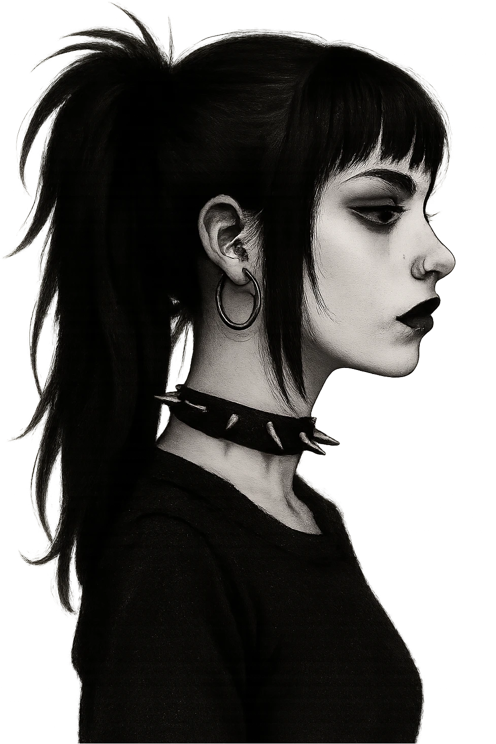 goth profile girl, remove background emoji