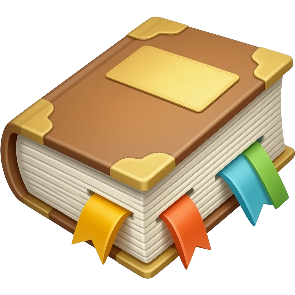 thick book with bookmarks and tabs emoji