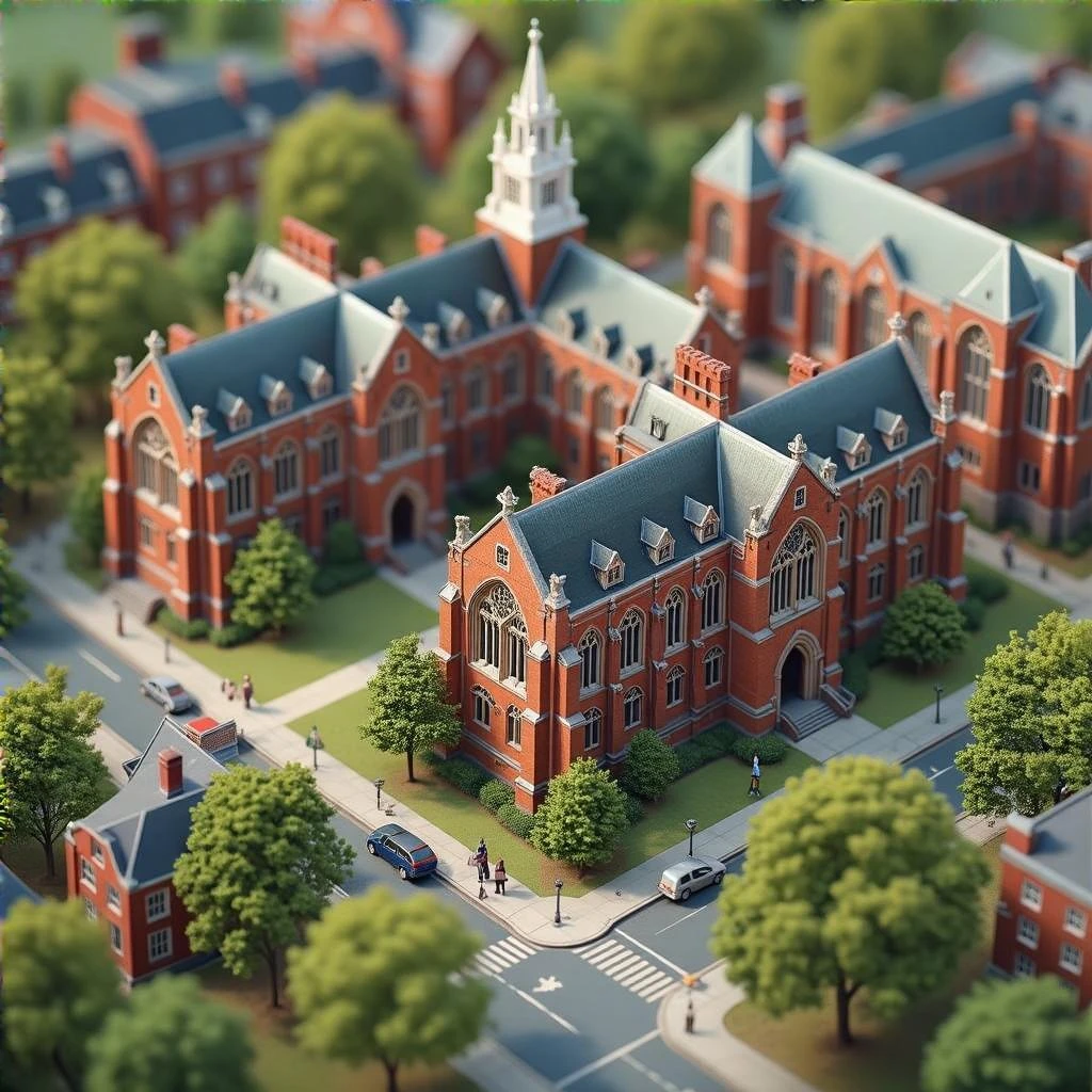 Photorealistic Isometric miniature of Yale Univercity emoji