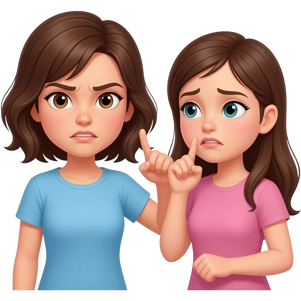 Girl bullying another girl that she ugly emoji