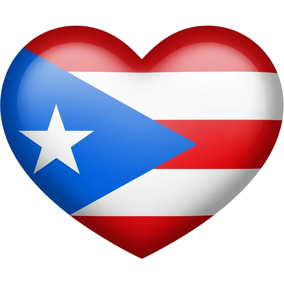 Puerto Rico heart flag emoji