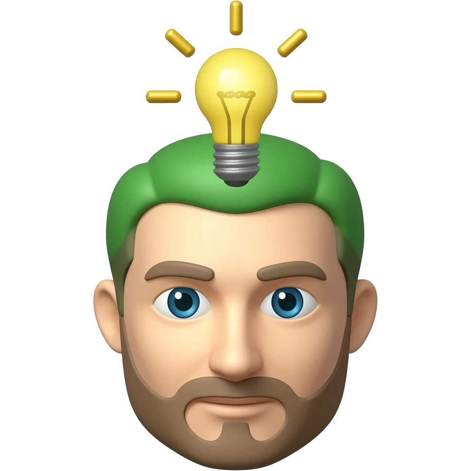 3D isometric face icon, lightbulb glowing above the head.
Minimalist professional style, emerald green & gold accents.
Soft studio lighting, 8k Octane render, ray-tracing detail.
Isolated on white background, premium literary aesthetic --v 6.0 emoji