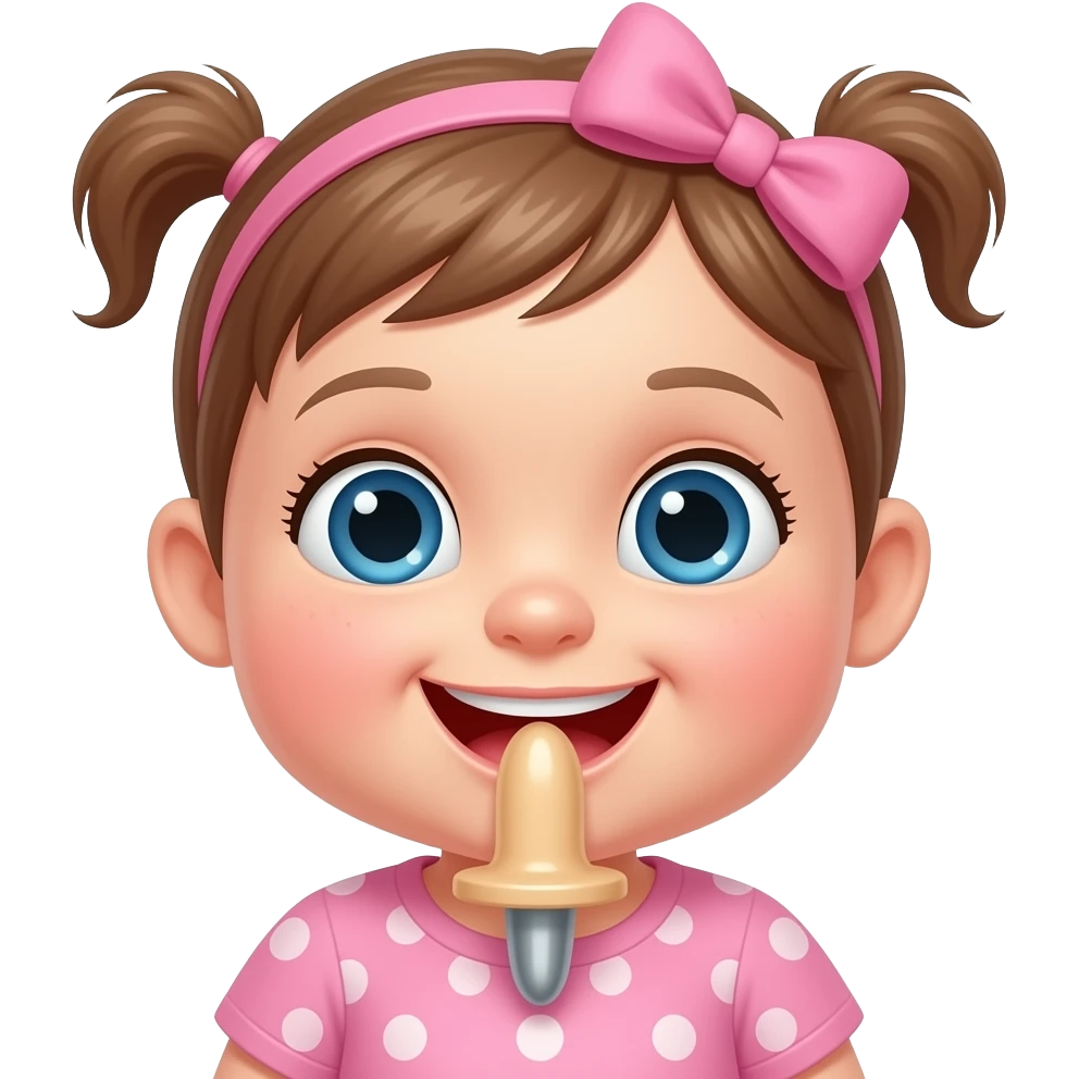happy baby girl with an anal plug on emoji