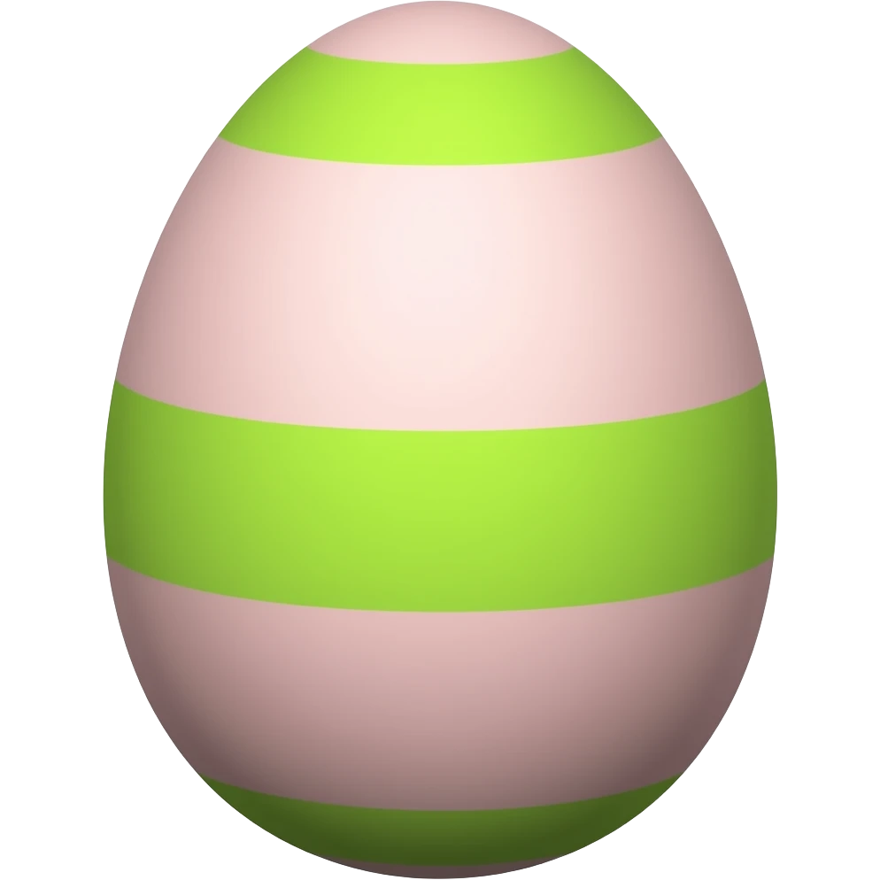 Pink egg with lime colored green stripes emoji