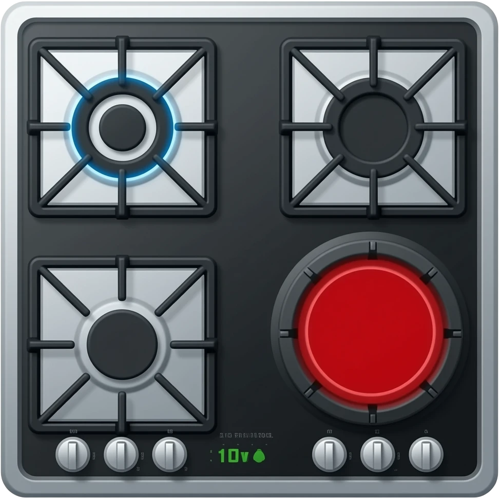 cooktop one gas burner and one induction emoji