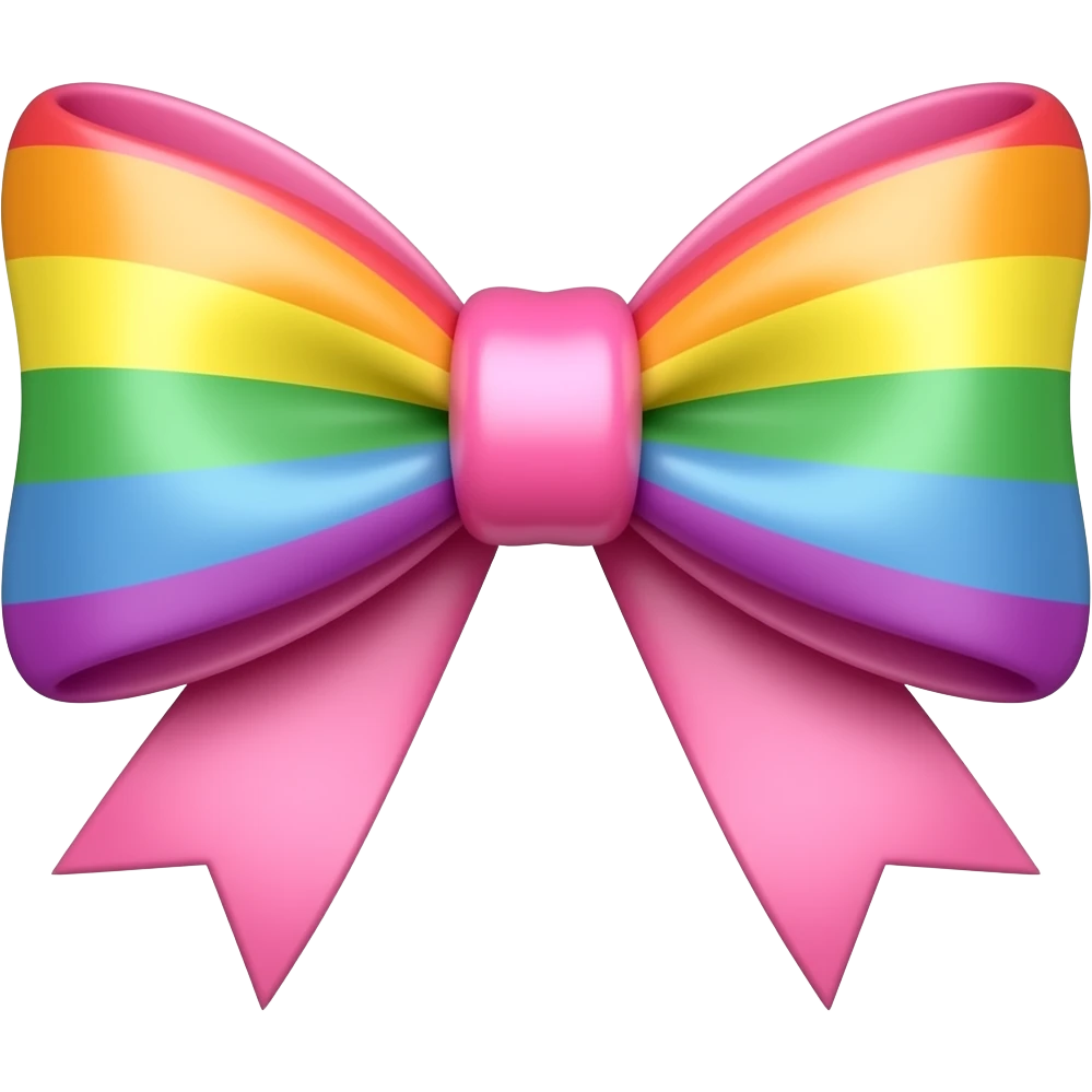 Rainbow pink bow ri emoji