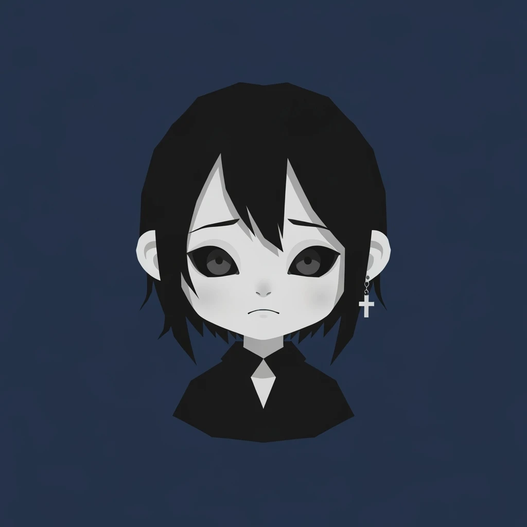 goth banner, cute, expressive, minimal, variation 1 emoji