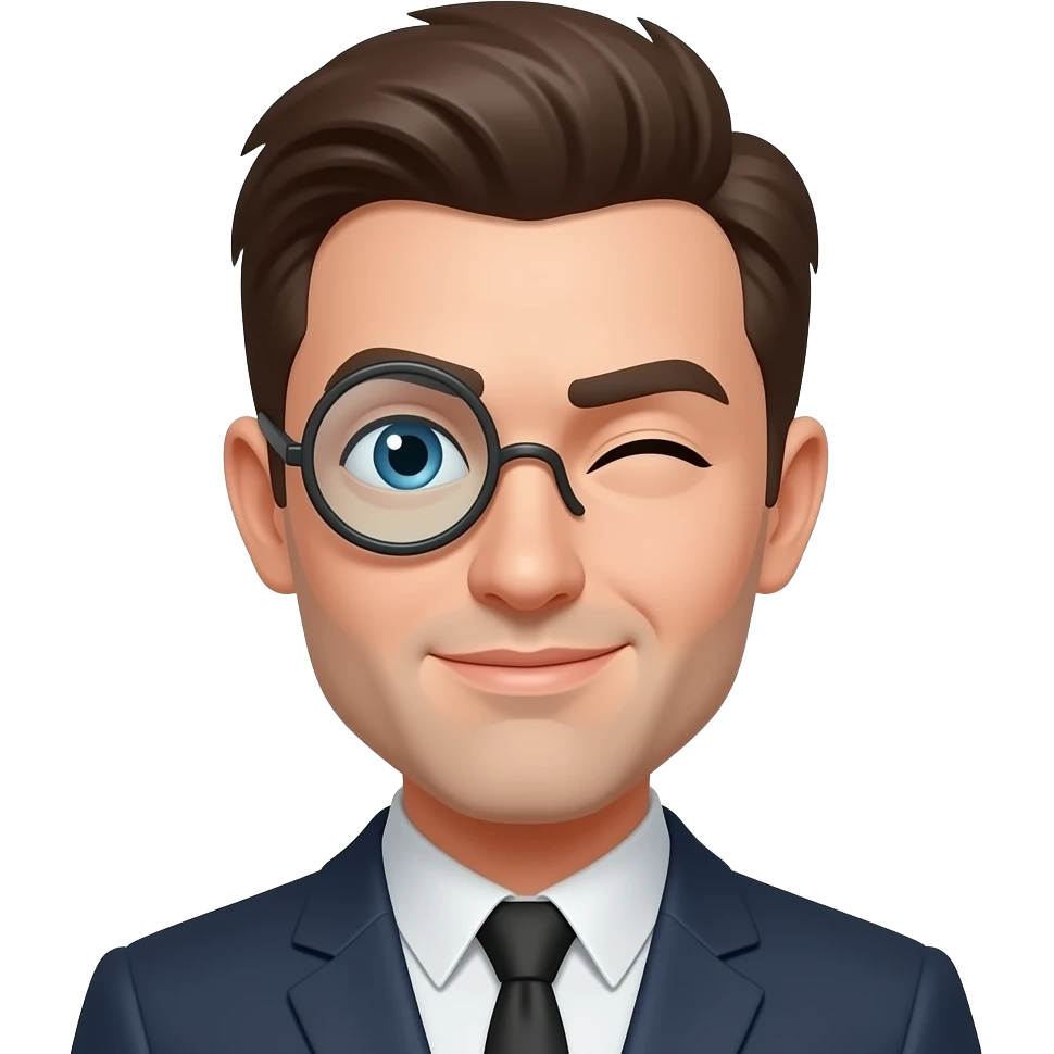 Emoji with monacle and raised eyebrow emoji