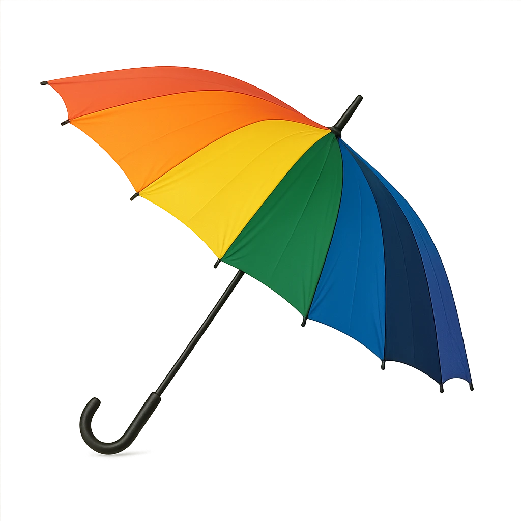 gay pride emoji, rainbow umbrella, open, no background emoji