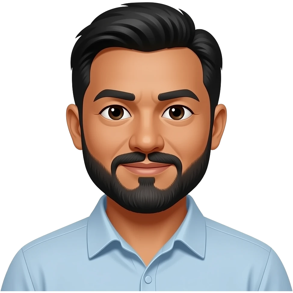 Picture of a 54 year old Pacific Islander man,  Bearded, no mustach emoji