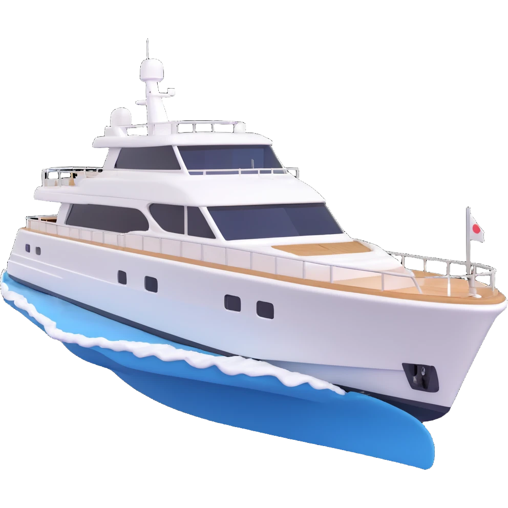 make a 70ft motor yacht facing to the right  emoji