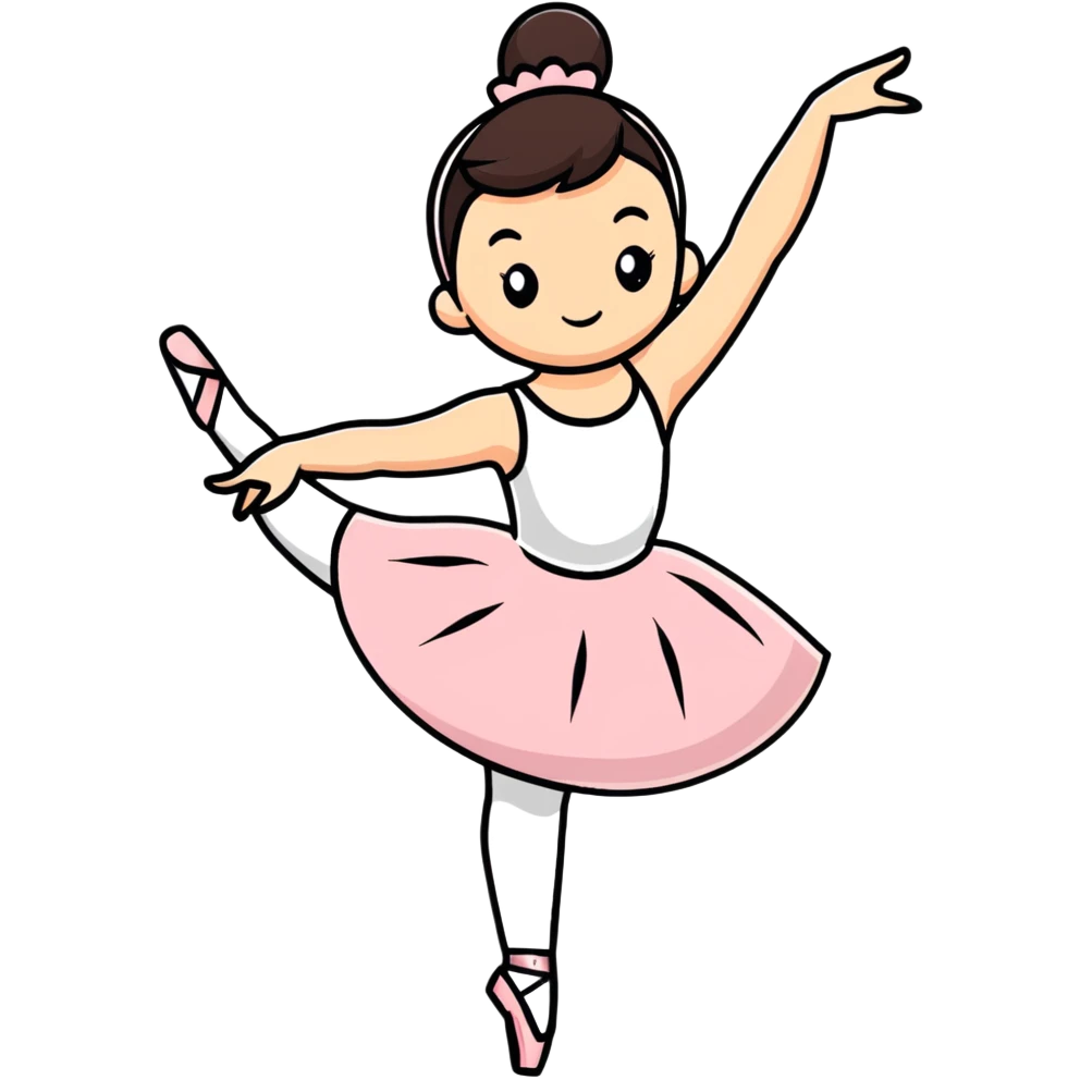 cute ballerina in arabesque position emoji