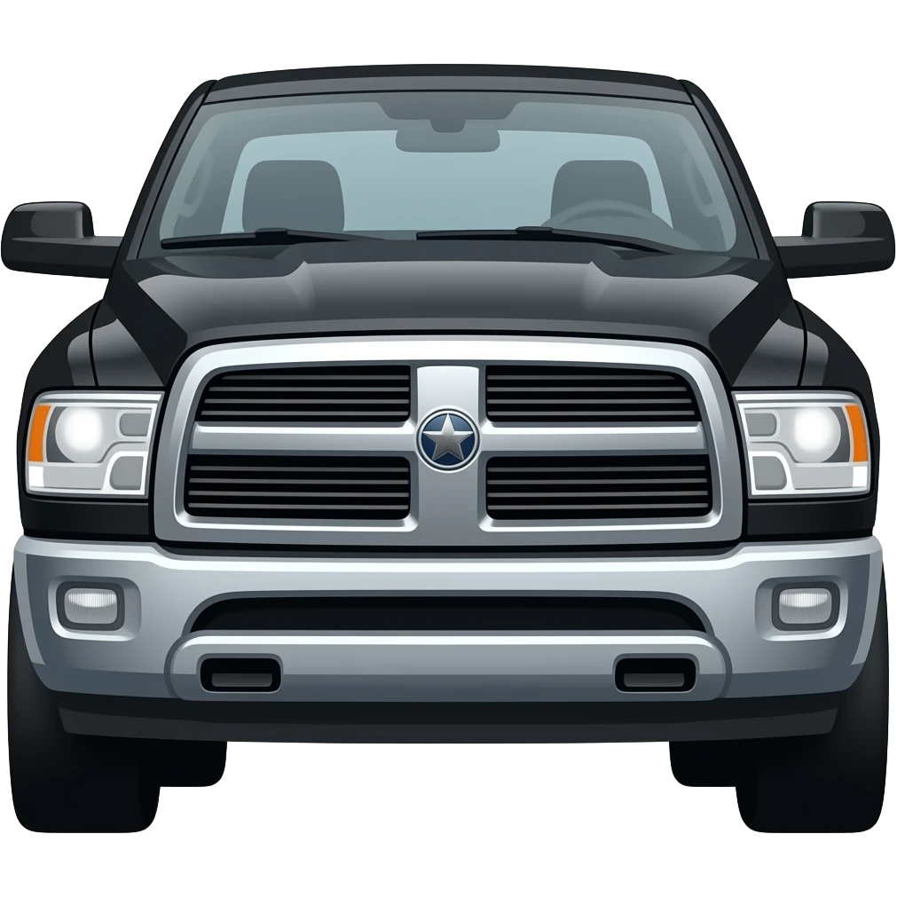 black ram truck front squatted emoji