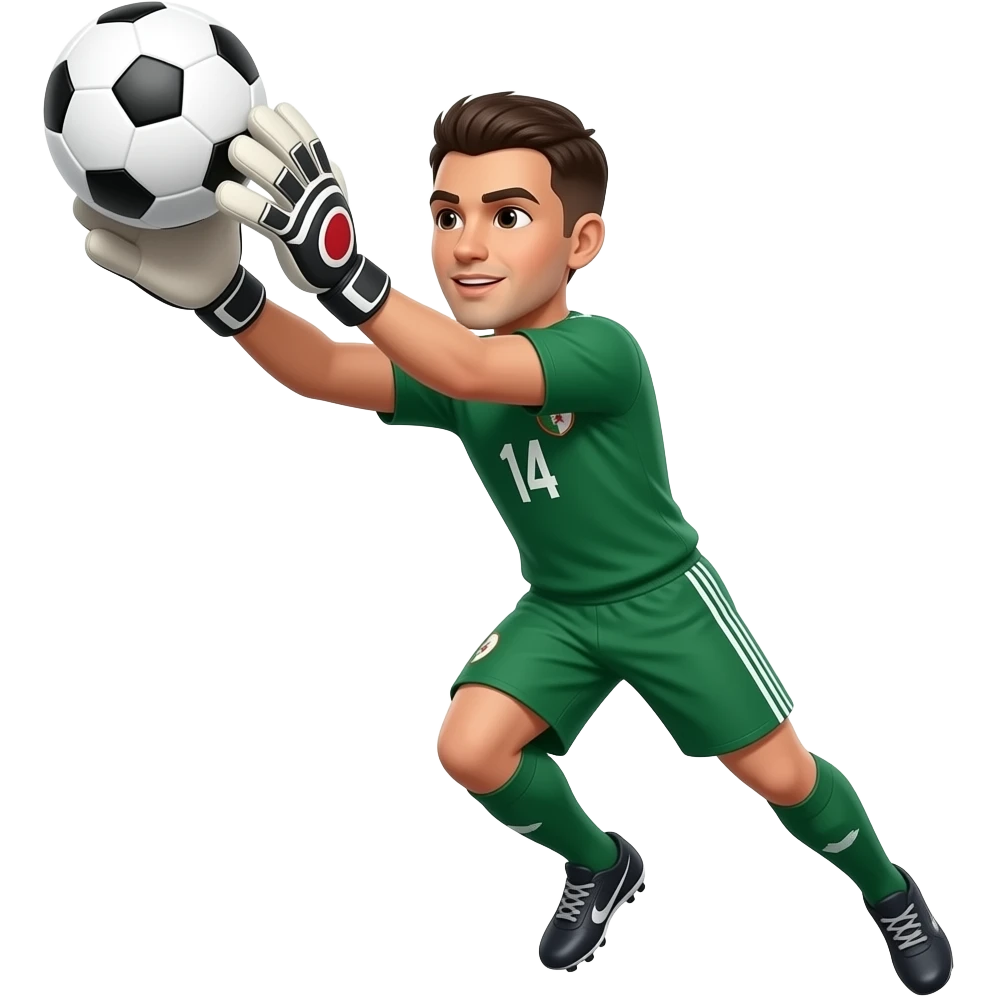algerian goal keeper catching ball with two hands emoji