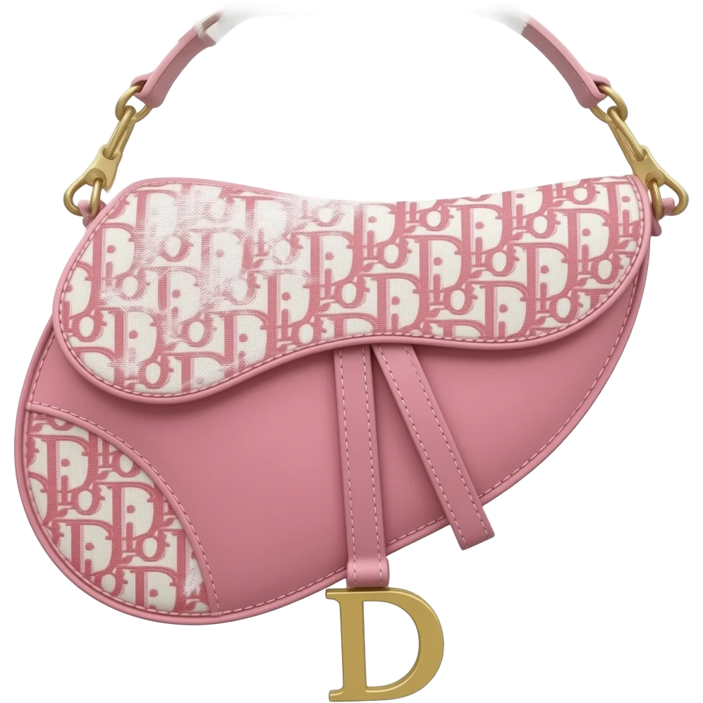 Pink Dior Oblique Embroidery and White Lace saddle bag emoji