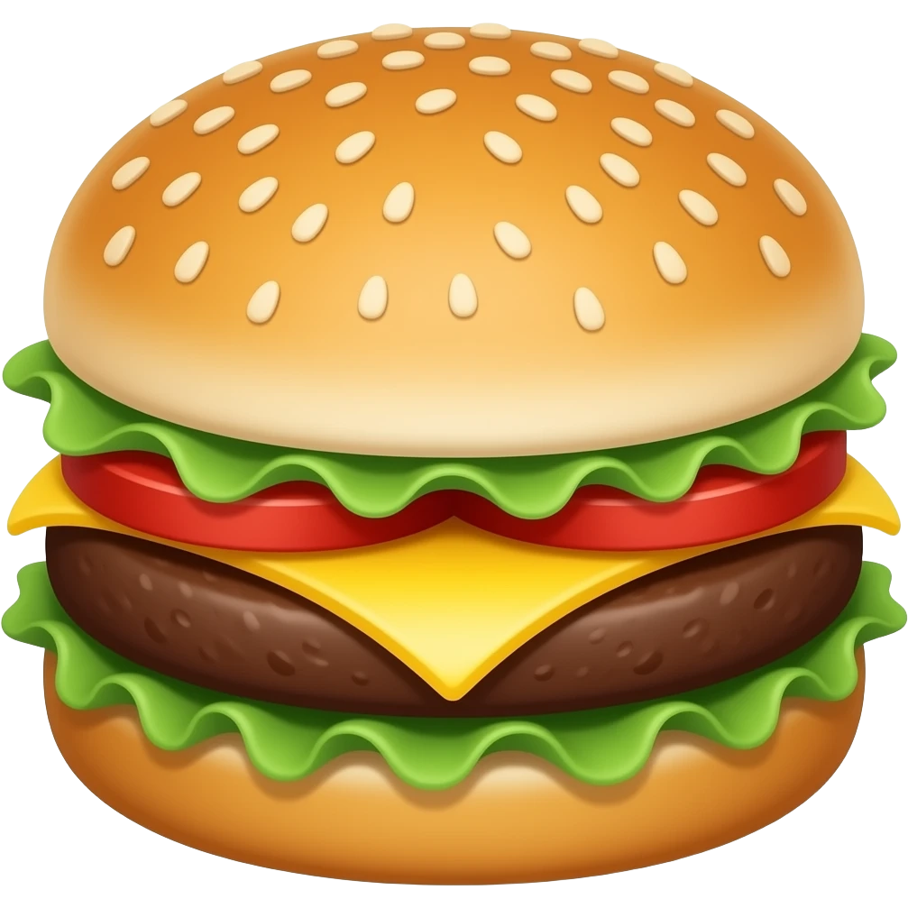 Haburger no cheese no tomato  emoji