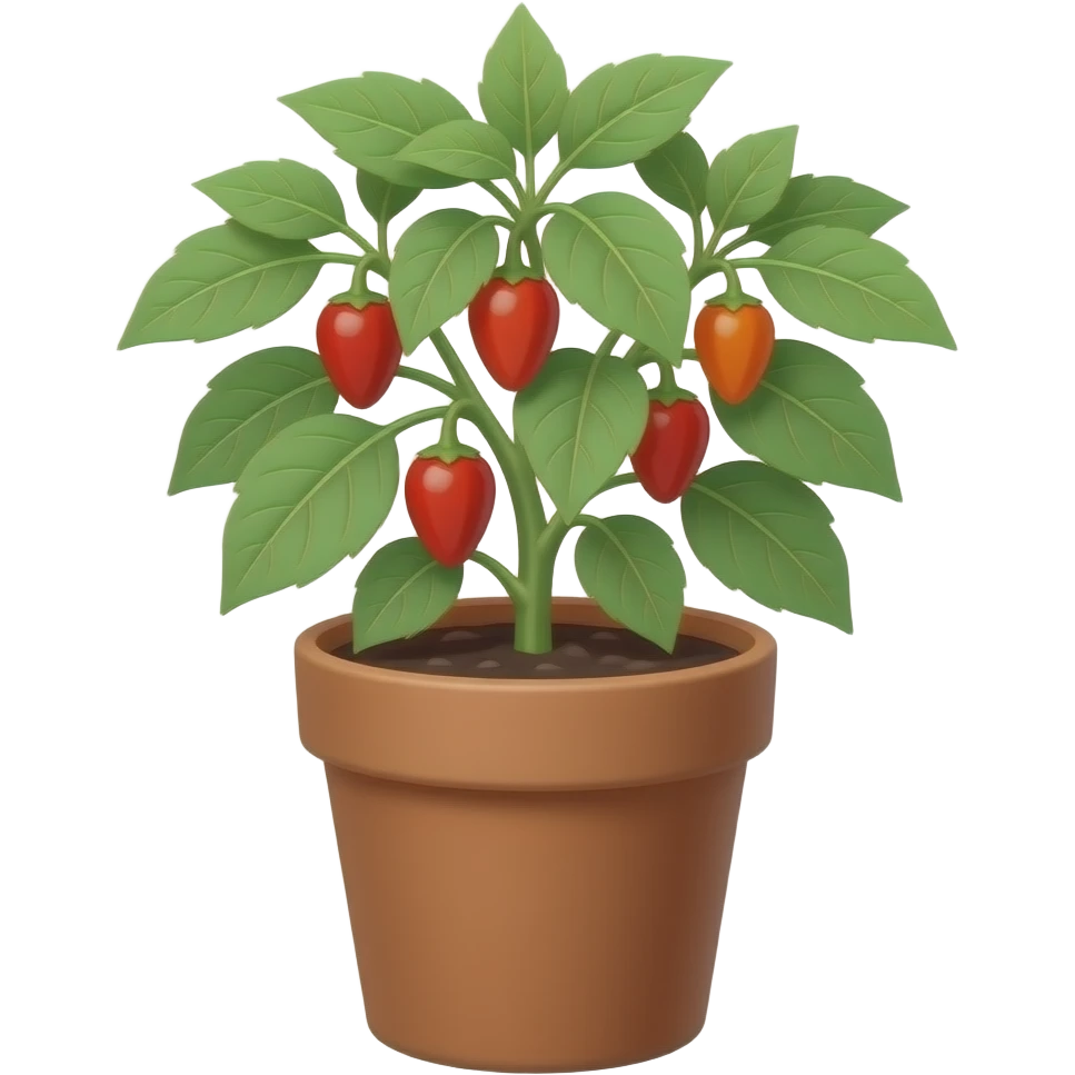 habanero plant in the pot emoji