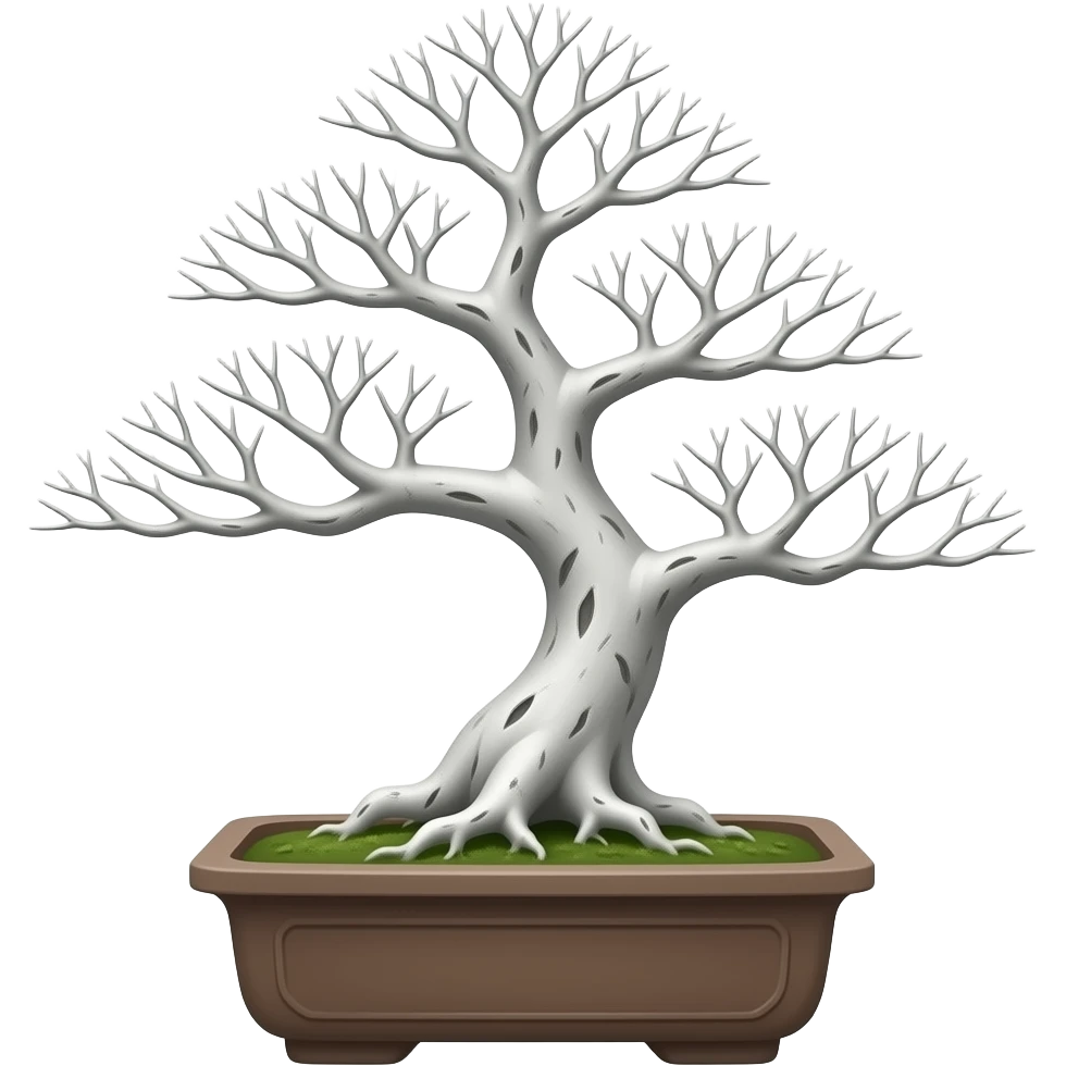 white completely bare bonsai tree emoji