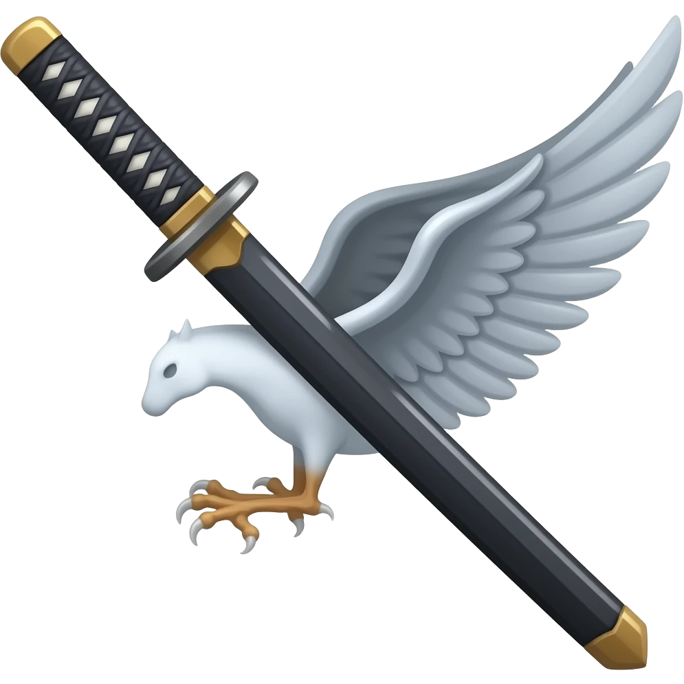 Dark Katana with one wing emoji