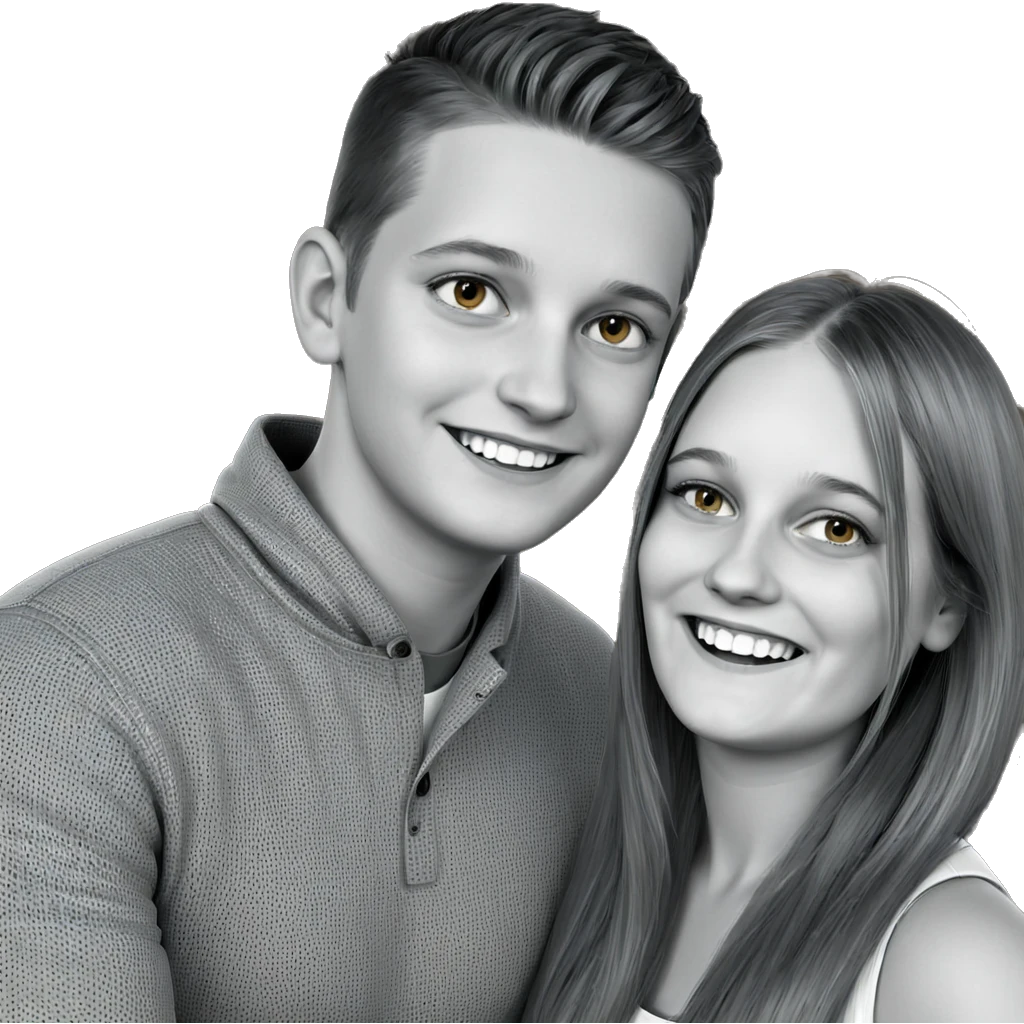 smiling girl and boy duo emoji