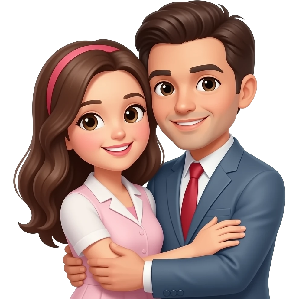 2 amoureux embrace emoji