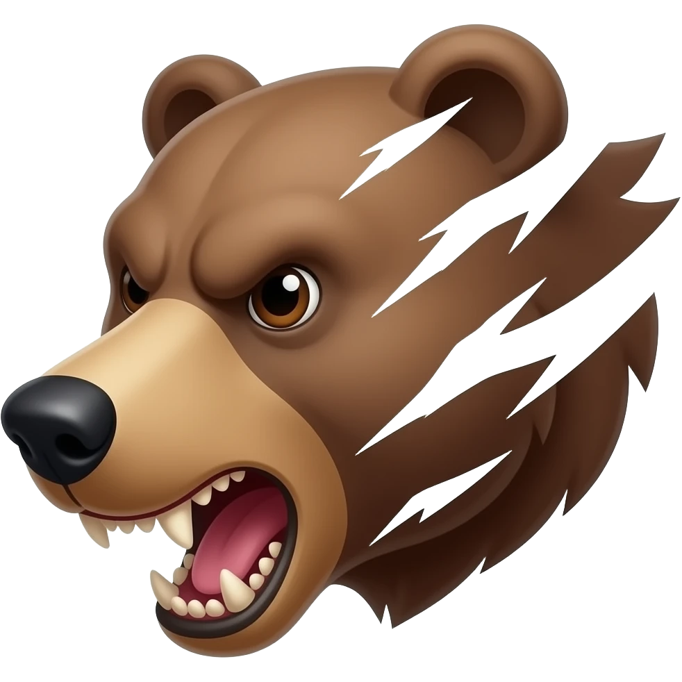 ferocious claw marks from bear from top right to bottom left - NO BACKGROUND emoji