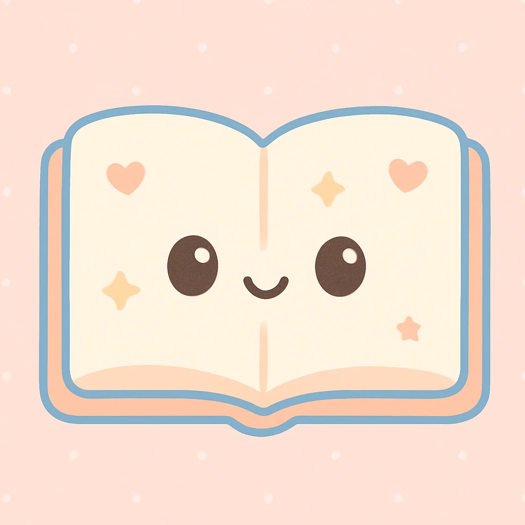 libro abierto, ilustración colorida, estilo kawaii, vibrante y detallado emoji