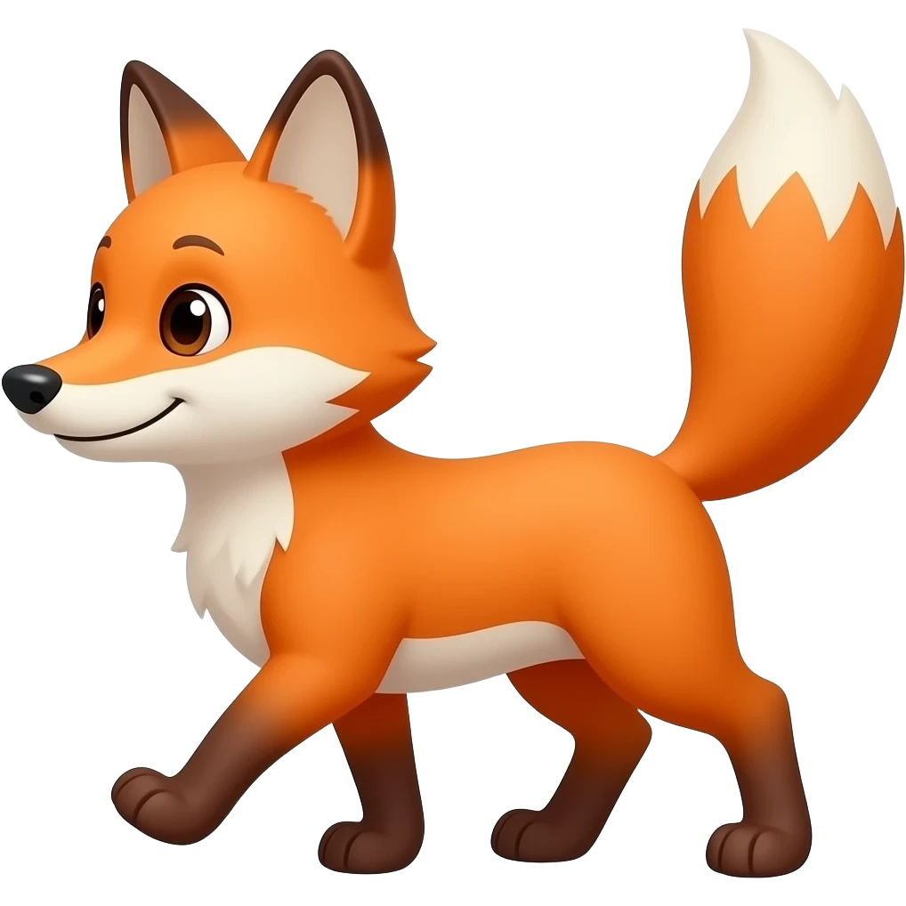 Cartoon fox walking emoji