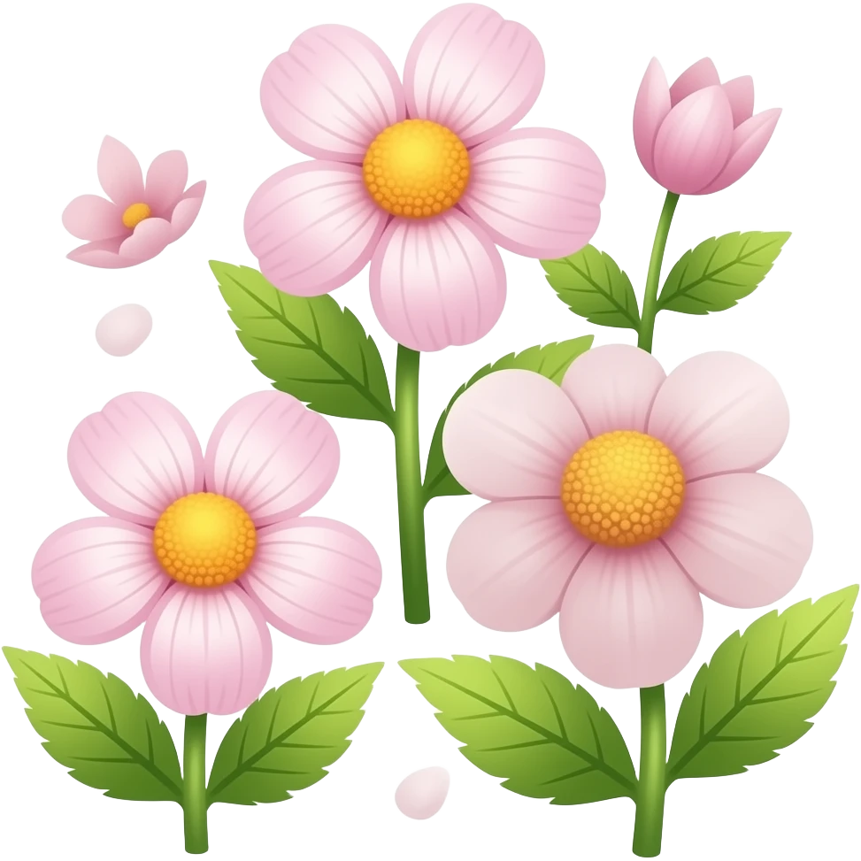 Neutral flowers with butterflies. emoji