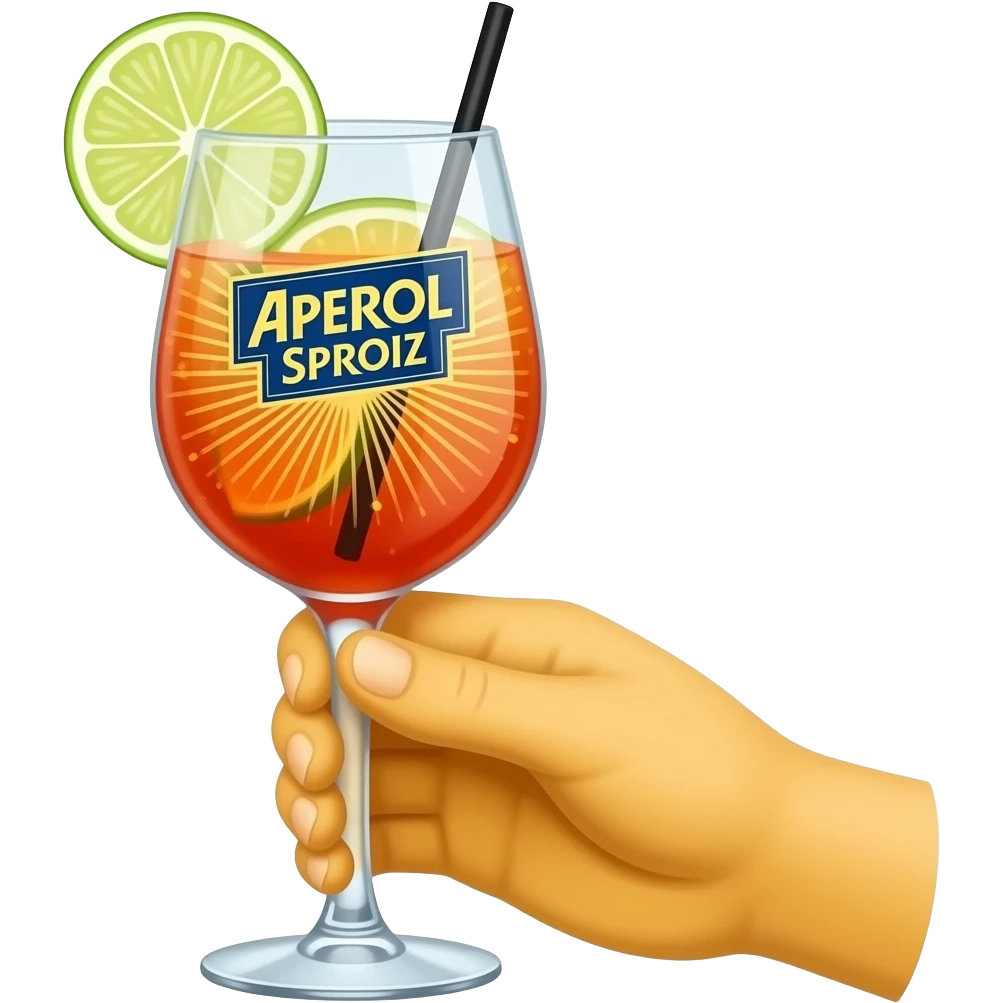 aperol spritz - yellow hand emoji