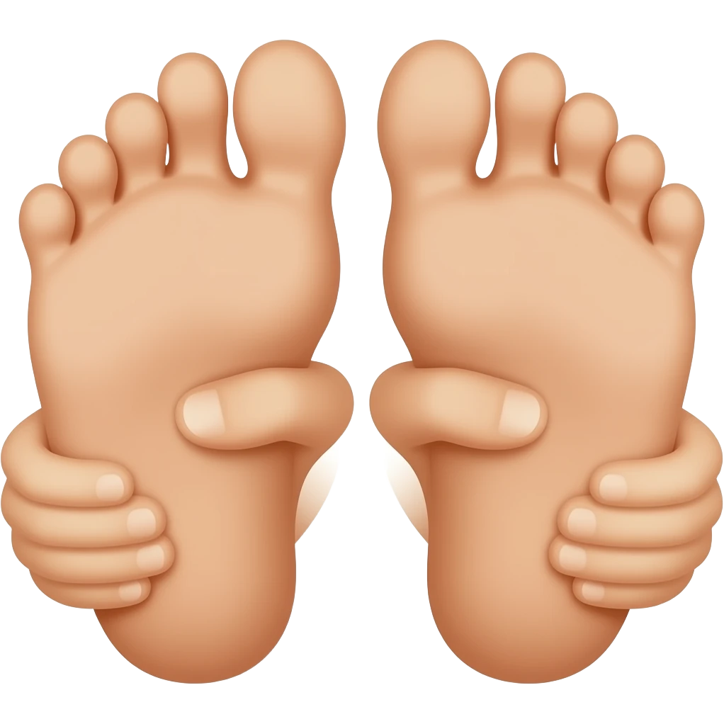 2 pairs of feet holding each other emoji