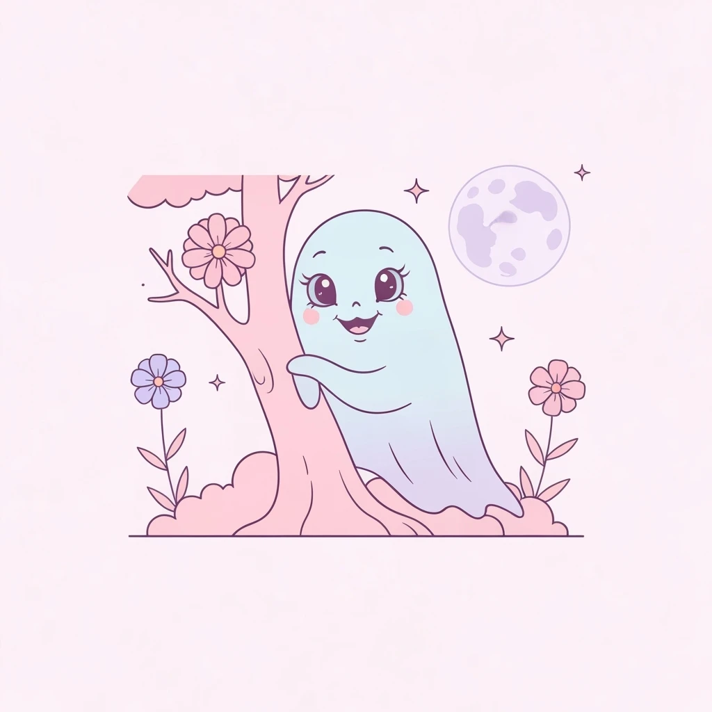 pastel horror banner, cute, expressive, minimal, variation 2 emoji