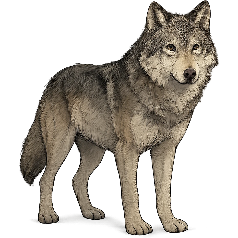 wolf, digital illustration emoji