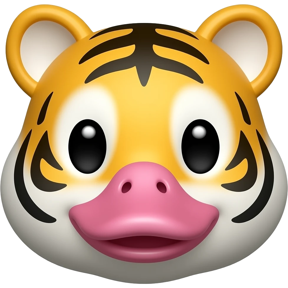 create emoji of tigerpainted duck with pink colors emoji