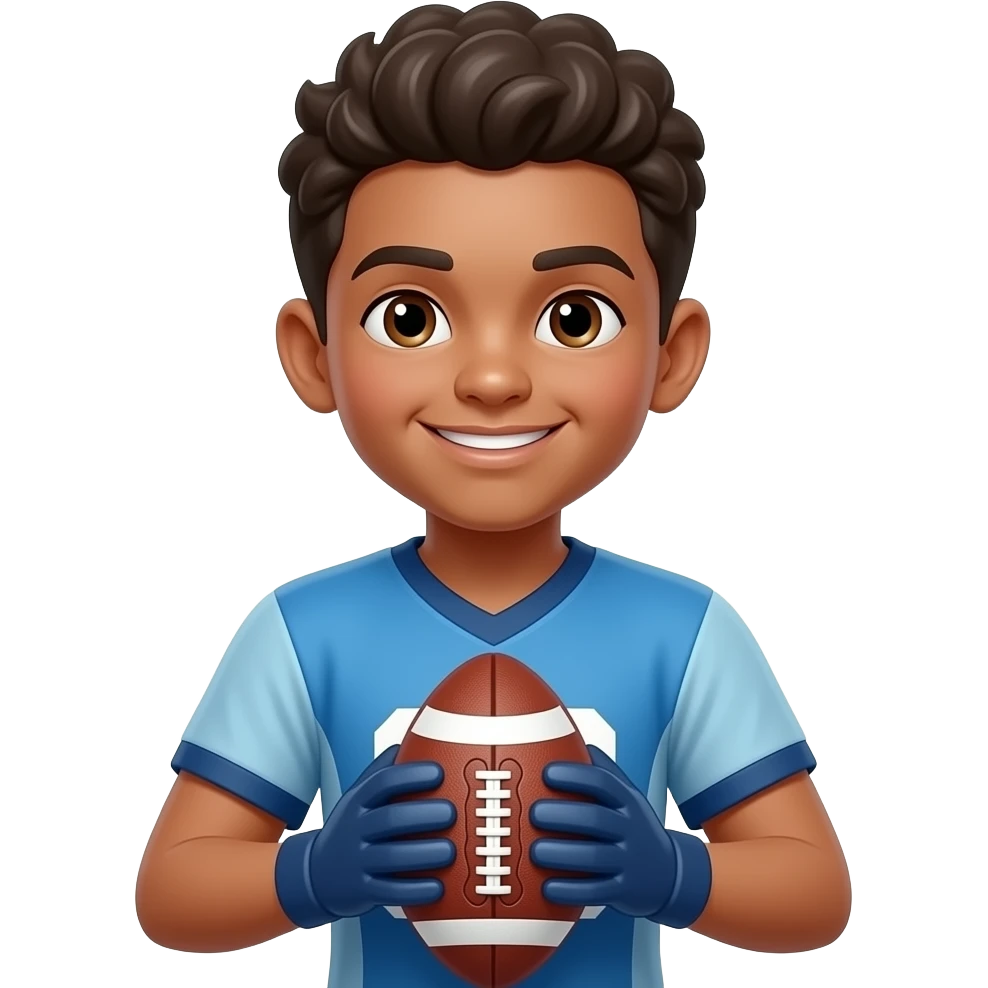 un emoji de un chico futbolista con balon en la mano emoji