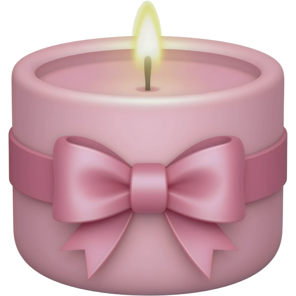 Aesthetic pink candle with a bow emoji